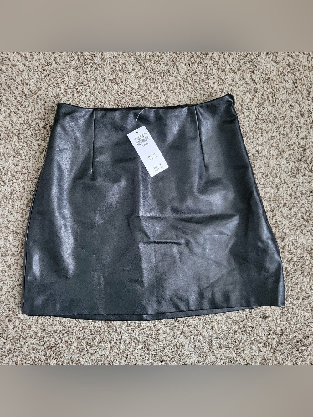 Abercrombie & Fitch Vegan Leather Skort Mini Skirt Shorts Black XS X Small NWT